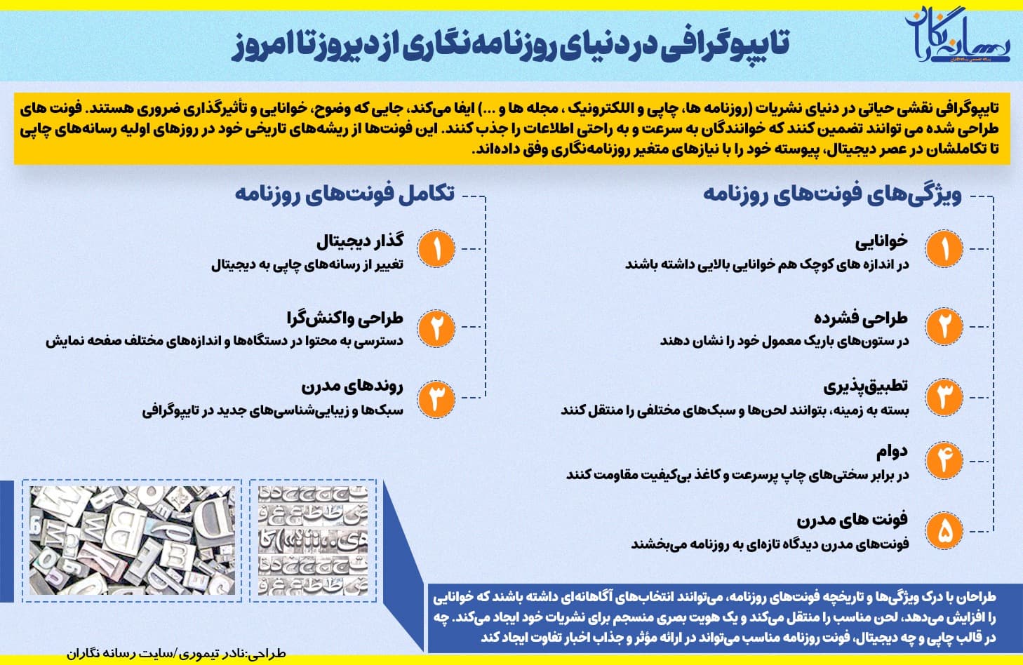 تایپوگرافی در دنیای روزنامه‌نگاری از دیروز تا امروز